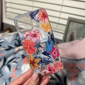 Floral Ocean-Themed Phone Case